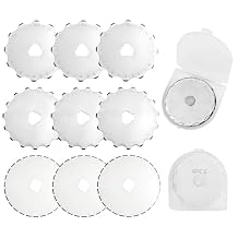9 Pcs 45mm Crochet Edge Rotary Cutter Blades, Bestgle 12/15/27 Teeth Skip Stitch Rotary Replacement Cutter Blade for Quilting Sewing - Fits Fiskars, OLFA