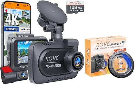 ROVE R2-4K Dual Dash Cam | CPL Filter