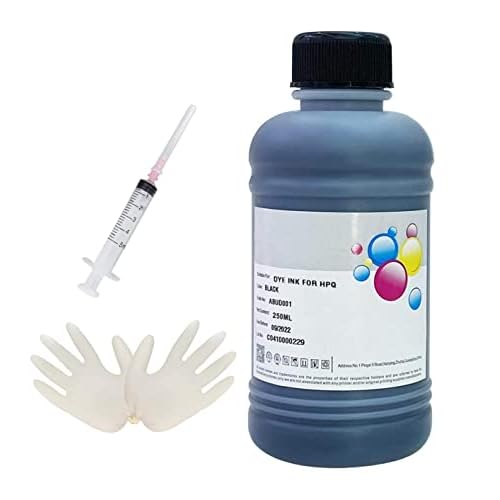 INK HP Ink Refill Kit Dye Ink Black 250ml Bottle Ink Compatibel with Inkjet Printer Cartridges for Refillable Ink Cartridges, 950 951 932 933 60 61 952 902 901 Black