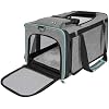 GAPZER Cat Carrier American, United, Delta Airline Approved/Soft-Sided Pet Travel Bag for Medium Cat 15+ lbs Small Dog Traveling Crate Under 15 Pounds TSA Approved Carrying Cage Underseat Cabin Gray