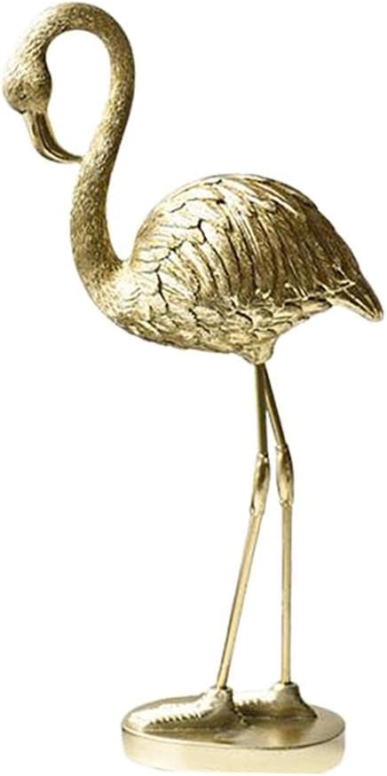 Gold Flamingo Figurine Statue Resin Animal Sculpture Artwork Home Decor, B