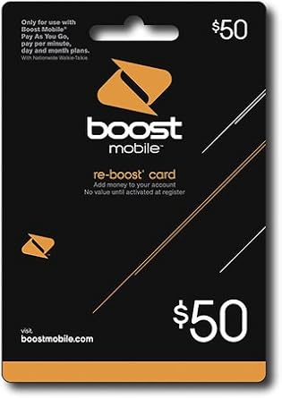 Boost Mobile $50 Re-Boost Card for Boost Mobile Phones