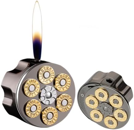 Retro Lighter, Windproof Butane Soft Flame Lighter, Refillable Butane Torch (No Gas) - Black