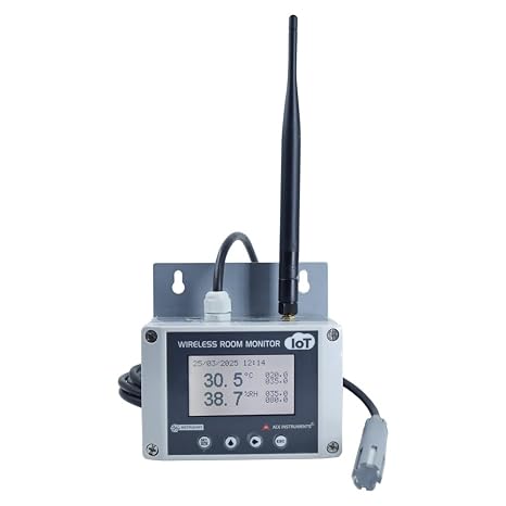 Server Room Temperature and Humidity Monitor with Advanced High Accuracy Sensors/SMS (4G/LTE Version) for Data Centre, Bio Labs, Pharma Cold Room Along with Calibration Certificate