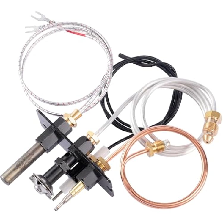 10002264 Natural Gas Pilot Assembly, SRV10002264 NG 3 Way Pilot with Thermocouple Thermopile Replacement Kits compatible with Majestic, Temco, Vermont Castings Dutchwest Fireplace and Gas Stoves