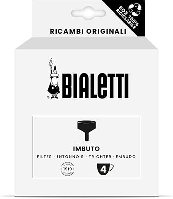 Bialetti Spare Parts, Includes 1 Funnel Filter, Compatible with Moka Induction Bialetti 4 Cups