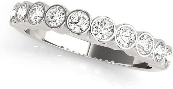 Bezel Set Half Eternity Ring | 0.25ct to 2.00ct D/VVS Lab Diamond | 9K/18K Gold & 950 Platinum | UK Hallmarked | Gift for Women