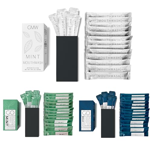 20 Bold Mint, 20 Smooth Mint, and 20 Matte White Mouthwash Packets