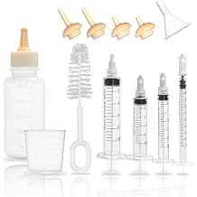 Puppy Kitten Bottle Feeding Kit, Newborn Baby Dog Cat Rabbit Feeding Bottles with Nipples Feeder Pet Nursing Kit