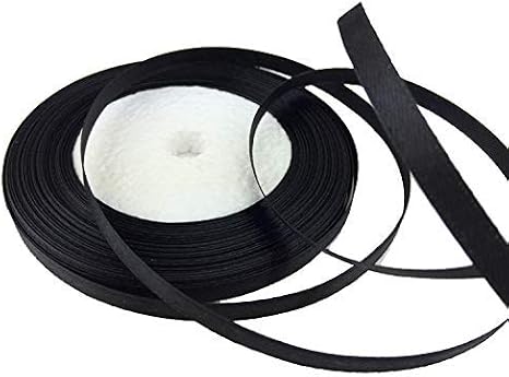 Solid Color Satin Ribbon 1/4",25yds (Black)