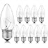 60W Incandescent Torpedo Tip Chandelier, Incandescent Clear Dimmable Light Bulbs and Medium E26 Candelabra Base,Transparent Candle Light Bulbs for Chandeliers, Ceiling Fan Lights (10Pack)