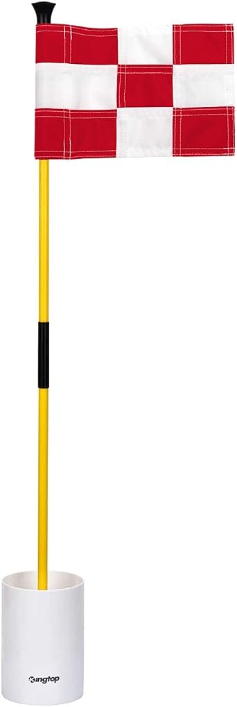 KINGTOP Golf Flagstick Mini, Putting Green Flag for Yard, 3 Feet Flagpole 2-Section Design, Golf Pin Flags Hole Cup Set, 6" Putting Cup, 1-Pack