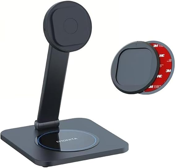 Foldable Stand with Magnetic Plate for iPads and Tablets, Flexible 180 Tilt, 360 Rotation