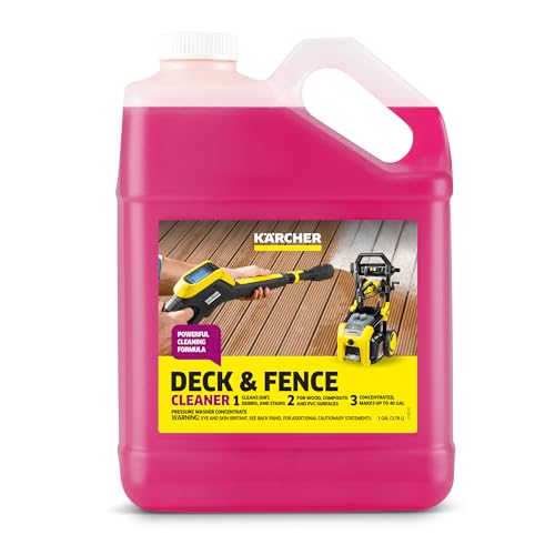 Karcher Wood Fence & Deck Cleaner, Removes Dirt and Grime from Wood, Composite, and PVC, Highly Concentrated, Makes up to 40 gal of Cleaner, Residue Free