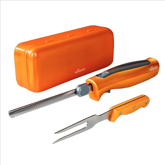 Wired Electric Knife, Serrated Stainless Steel Blades