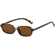 YAMEIZE Retro Small Rectangle Sunglasses for Women Men 90s Vintage Narrow Rectangular Sunglasses
