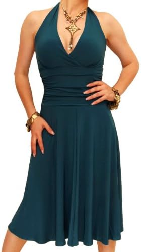 Womens Knee Length Halter Neck Dress