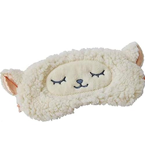 Lamb Wool Animal Sleeping Mask Plush Eye Mask Cover Blindfold for Kids Girls Party Travel 1piece Sheep