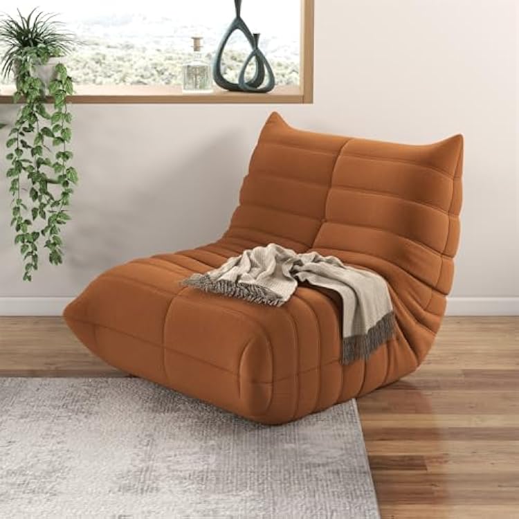 Bean Bag Chairs for Adults - Modern Lazy Sofa Bean Bag Chair, Soft Memory Foam Lounge Chair, Big Fireside Bean Bag Lounger, Comfy Floor Sofa Chair for Living Room Bedroom Salon Dorm, Brown