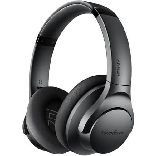 Soundcore Anker Life Q20 Hybrid Active Noise Cancelling Headphones, Wireless Over Ear Bluetooth Headphones, 70H Playtime, Hi-Res Audio, Deep Bass, Memory Foam Ear Cups, Travel, Office