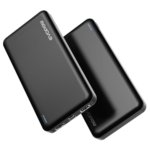 2 Pack Portable Charger, Slimmer 10000mAh Power Bank, USB C in&Out Fast Charging Battery Pack, Portable Power Bank for iPhone 16 15 14 13 12 Tablet Samsung S23 S22 Pixel and Heated Vest Black