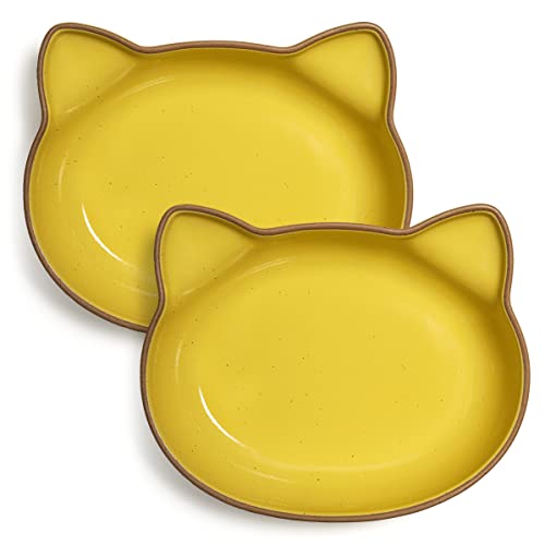 Ceramic Cat Bowls | Himalayan Large, Set of 2 | Cute Cat Shaped | Food Safe for Cats or People | Snack, Fruit, Ice Cream, Nut, Lunch