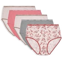 Laura Ashley Women's Cotton Brief Underwear Set, High-Waisted Panties for Women, 5-Pack