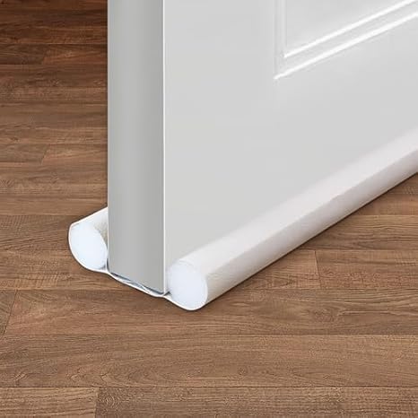 Door Draft Stopper, Door Draft Blocker, Under Door Draft Insulator, Door Sweep Weather Stripping, Soundproof Noise Stopper None Adhesive Door Bottom Weather Stips, White