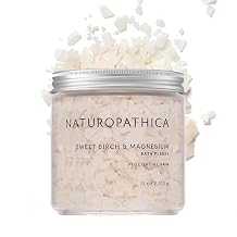 Naturopathica Sweet Birch and Magnesium Bath Flakes, Soothing Daily Bath Soak for Muscle Discomfort, Bathing Alternative to Epsom Salt, Relaxing Tension Relief Soak for Men and Women, 11 oz