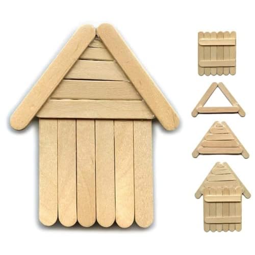 Perfectware Mini Craft Sticks. Pack of 1000 Sticks. 3.5 Inches x 0.25 Inches.Natural Birchwood Craft Sticks