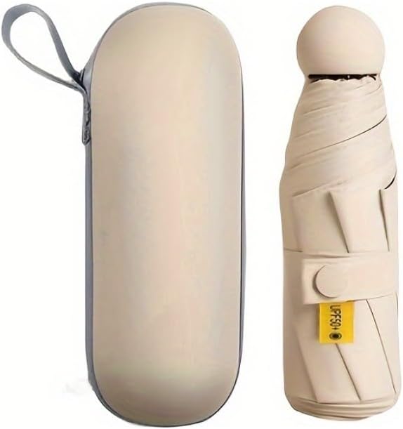 Mini Cep Boy Lüx Şemsiye UV Korumalı Bej Mini Şemsiye