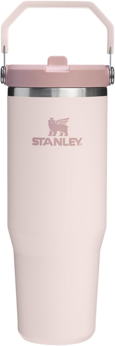 Stanley Ice Flow Flip Straw 2.0 Rose Quartz, Vacuum Tumbler, 0.88 L Water Bottle, Cold Insulation, Stainless Steel Bottle, Water Bottle, Sports, Outdoor Activities
