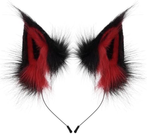 HAOAN Animal Faux Fur Fox Wolf Ear Headband Furry Handmade Hairband Headwear Costume Cosplay Accessories