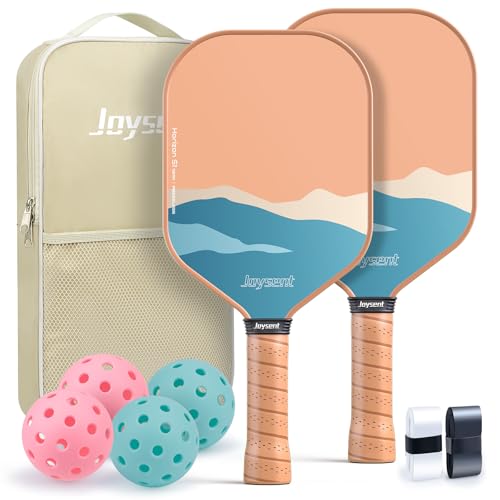 Pickleball Paddles Set of 2, Lightweight Pickleball Racket for Beginner, USAPA Approved Fiberglass Surface Pickleball Set with Non-Slip Comfort Grip
