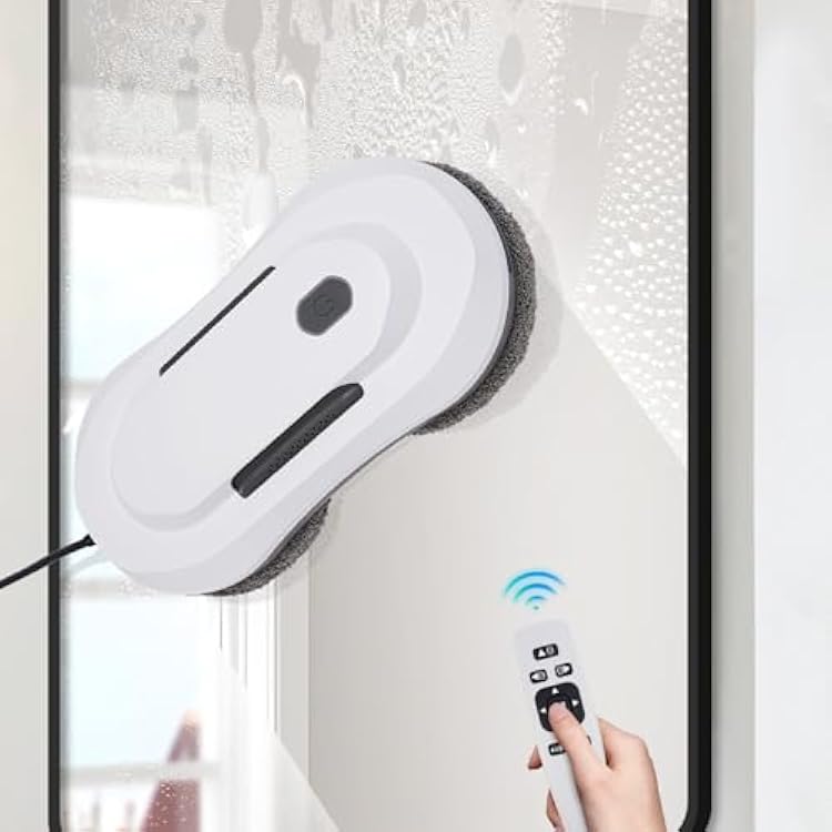 Window Cleaner Robot 2800pa Electric Window Cleaning Machine with Intelligent Navigation and Edge Detection Remote Control Window Washer Robot Smart Window Cleaner Glass Cleaning Robot