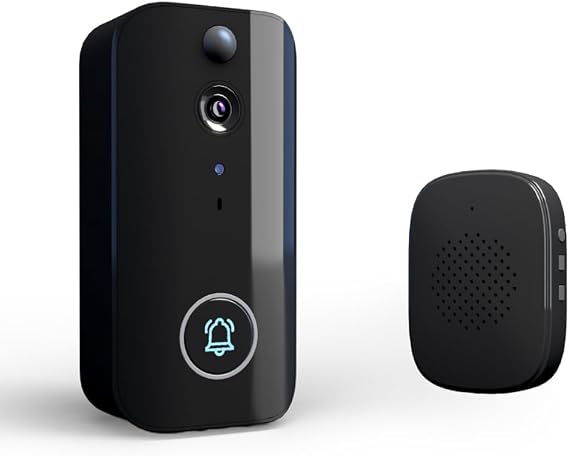 Smart Doorbell Ring Door Camera with Motion Detection WiFi Wireless Video Bell Camera Rechargeable Video Intercom Doorbell with HD Night Viewing Two-Way Audio for Villa Home Office Apartment Door Use