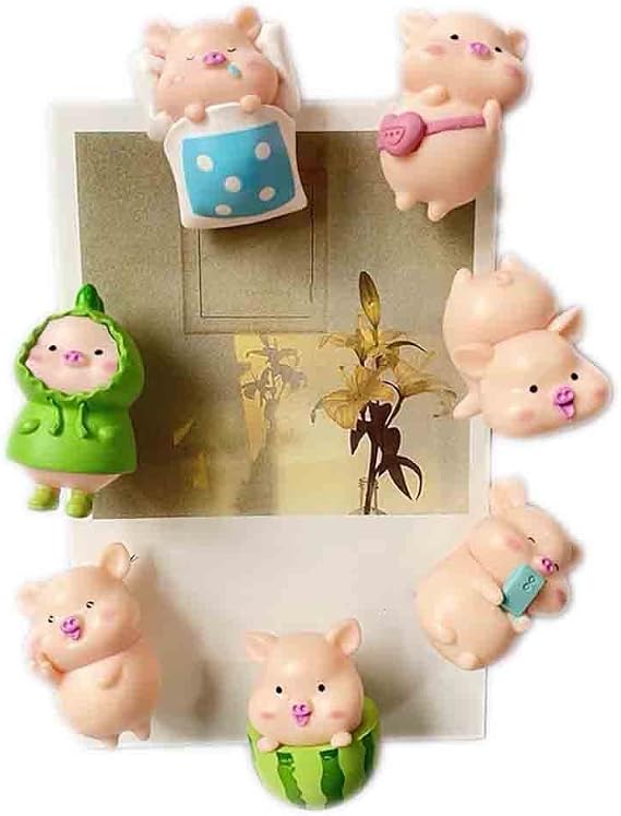Psivika 7 PCS Cute Pigs Push Pins Thumb Tacks Creative Pushpins Decorative Thumbtacks ThumbNails Head Steel Drawing Pins for Corkboard, Whiteboard, Bulletin Board, Photo Wall, Map, Feature Wall