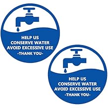 3 Inch Help us Conserve Water Avoid Excessive Use Sign Stickers,15 Pcs Per Pack