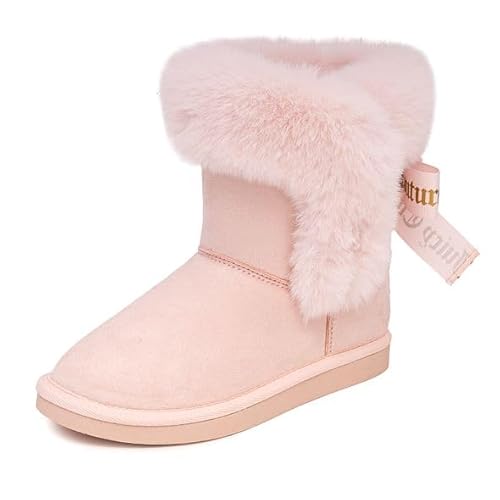 Juicy Couture Girls Winter Boots Warm Insulated Fashion Booties Mid Calf Outdoor Snow Boot for ToddlerLittle KidBig Kid
