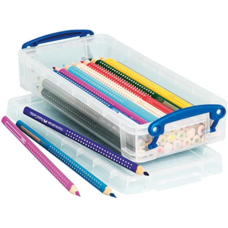 Really Useful Plastic Storage Box 0.55 Litre Clear Pack of 10