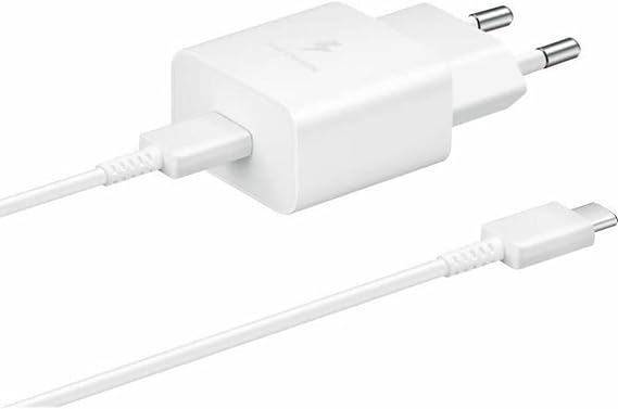 Samsung 15 Watt USB Type-C hızlı şarj adaptörü, veri kablolu şarj cihazı, beyaz