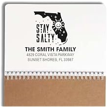 Salty Sunshine State Florida Rubber Stamp, 1-5/8 Square, Wood Handle, Unique Design, for Scrapbooking, Crafting, DIY, Small Business, Personalized Gifts