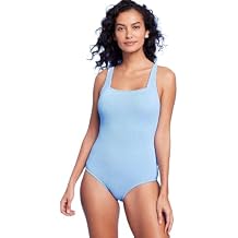 Kona Sol Women's Pucker Textured Square Neck Full Coverage One Piece Swimsuit -