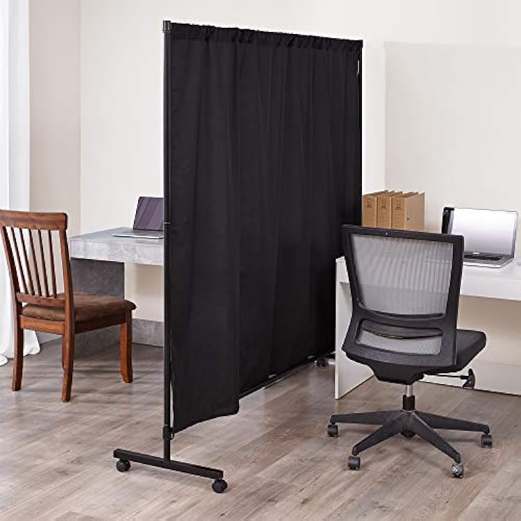 Dont Look at Me - Simplified Privacy Room Divider - Black Frame with Black Privacy Fabric