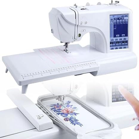 Commercial Embroidery Machine with 158 Built-in Designs & LCD Touch Screen, USB Import for Custom Patterns, Ideal for Professional Sewing & Crafting