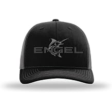 ENGEL Black & Charcoal 112 Trucker Cap by Richardson Sports Sailfish Embroidery