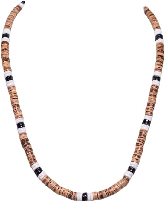 BlueRica Puka & Coconut Shell Beads Necklace (18")