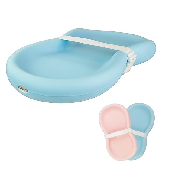 Keekaroo Peanut Changer Baby Blue The Original Made in USA Easy-to-Clean Changing pad and The only Shell Over Foam, Fully impermeable to Fluid - Limited Edition Color