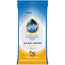 Pledge Multisurface Cleaning Wipes, pH Balanced, Fresh Citrus, 25 Count