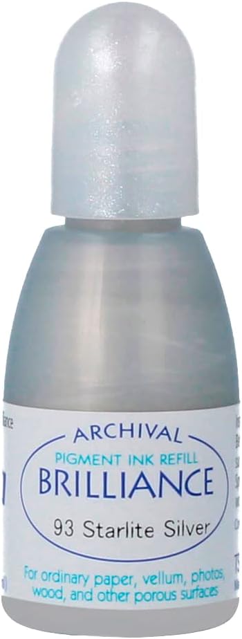 Brilliance Refill Inks BIPR93 Tsukineko Re-Inker, Starlite Silver